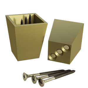 1.57″ Square Tapered Brass Slipper Cup, 1.89″ Height