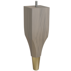 Calla Feet with Clear-Coat Finish and Brass Slipper Cups, 9″ Height