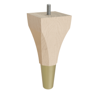 Calla Feet with Clear-Coat Finish and Brass Slipper Cups, 6″ Height