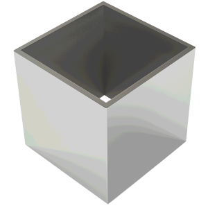 3″ Square Anodized Aluminum Sleeve, 3″ Height