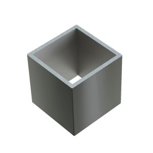 2″ Square Anodized Aluminum Sleeve, 2″ Height