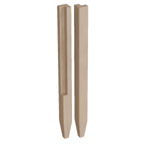 2″ Notched Square Legs with Tapered Foot, 29″ Height