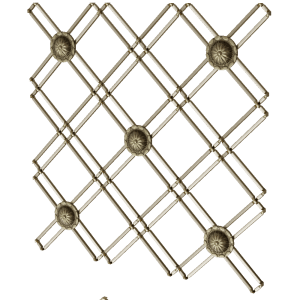 1″ Flat Double Diamond Decorative Grille with Welded Rosettes <b>#R614P</b>