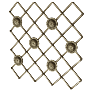.75″ Multi-Crimp Single Diamond Decorative Grille with Welded Rosettes <b>#R332P</b>
