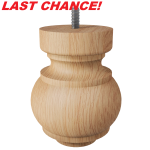 Craftsman Bun Foot with Bolt, 4.5″ Height – Red Oak <b>LAST CHANCE!</b>