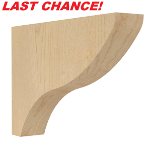 Country Bracket (1.5″ Wide x 9″ Deep x 6″ Long) – Hard Maple <b>LAST CHANCE</b>