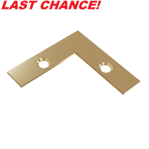 .375″ Wide L-Shaped Decorative Corner Strap, 1.5″ Both Ways – Polished Brass <b>LAST CHANCE</b>