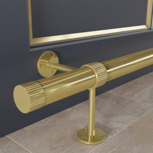 <b><i>NEW!</i></b> Reeded Brass Foot Rail Kits – Polished Brass