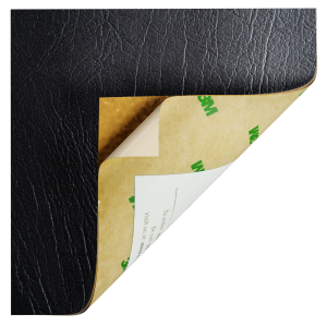 <b><i>NEW!</i></b> Peel & Stick Grained Leather Veneer (48″ Wide), 1 Linear Foot – Flat Black <b>#3216</b>
